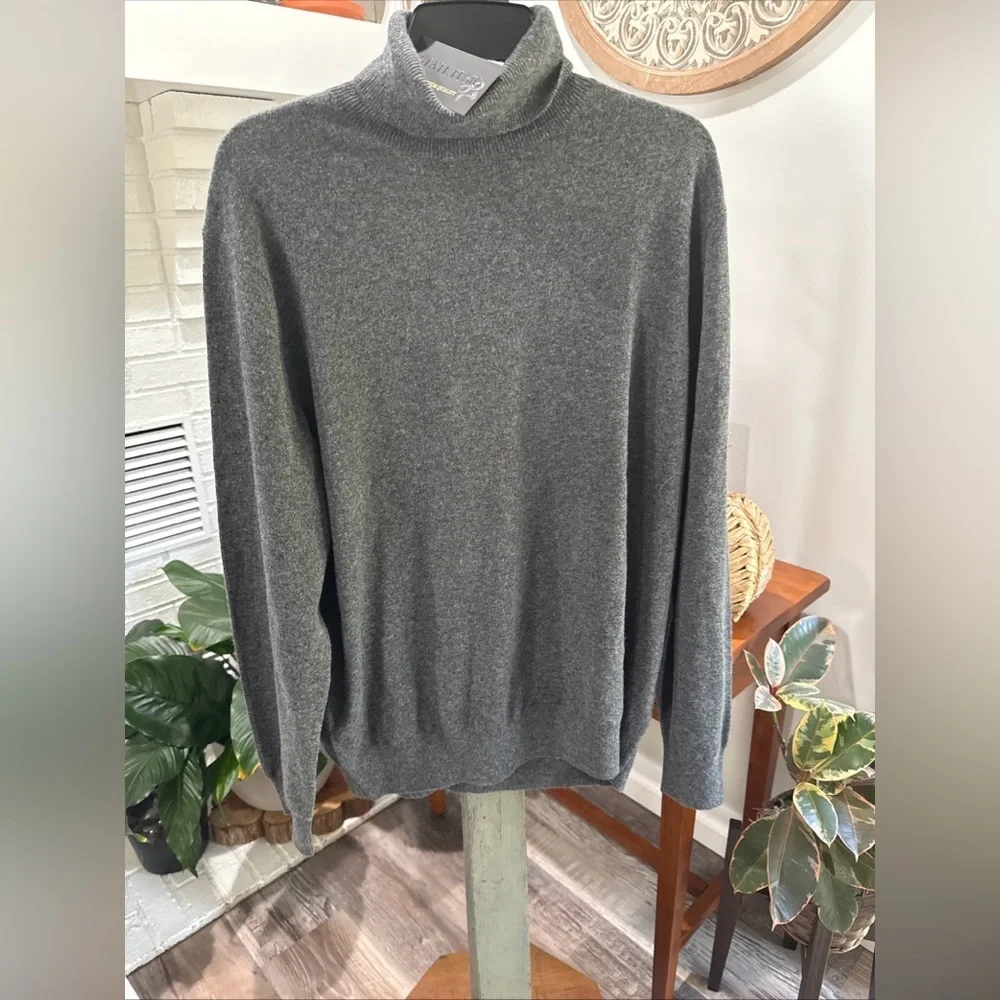 State Fusio Wool and Cashmere Blend NWT XXL  Men's Charcoal Gray Sweater Gift